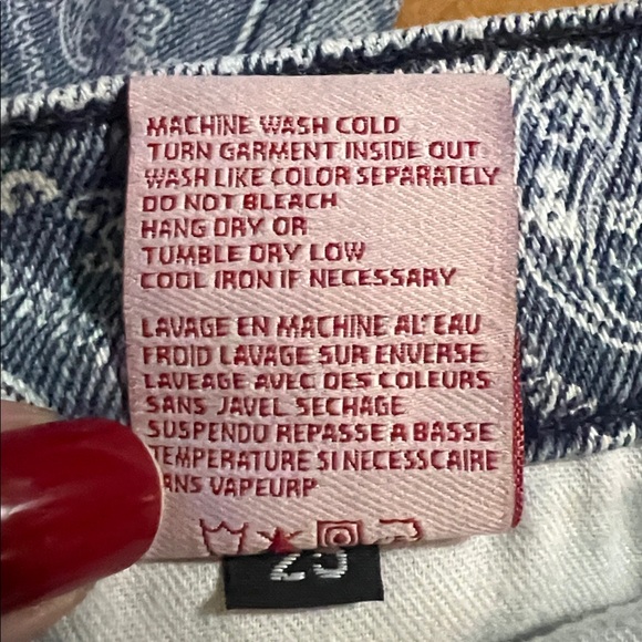 Revice La La Land Jeans Blue Bandana Print Distressed Skinny USA Premium Denim - Picture 12 of 13